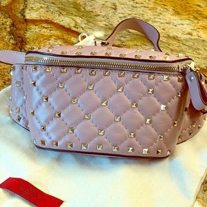 Valentino Blush Pink Studded Fanny Pack Bag